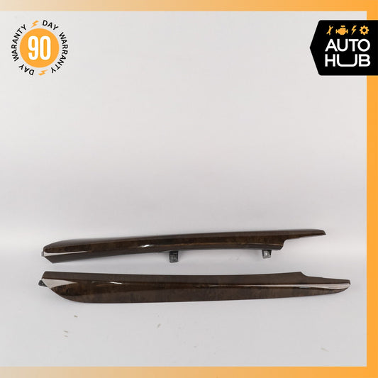 14-18 BMW F15 X5 Front Right & Left Center Console Cover Panel Set Wood OEM - photo 1