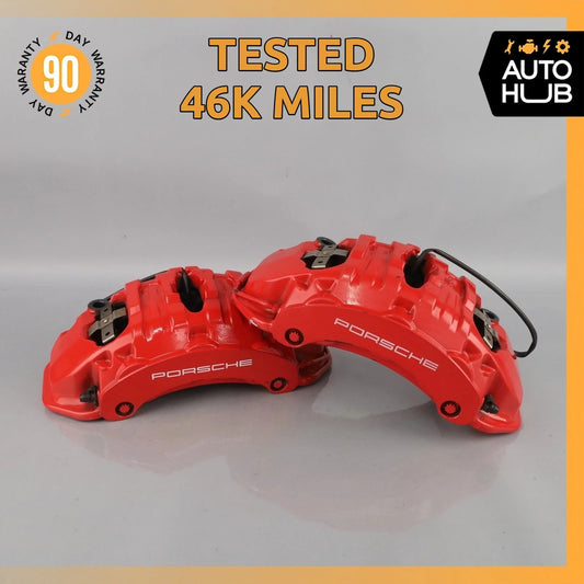 10-18 Porsche Macan 95B Cayenne Front Brake Calipers Left & Right Set OEM 46k - photo 1