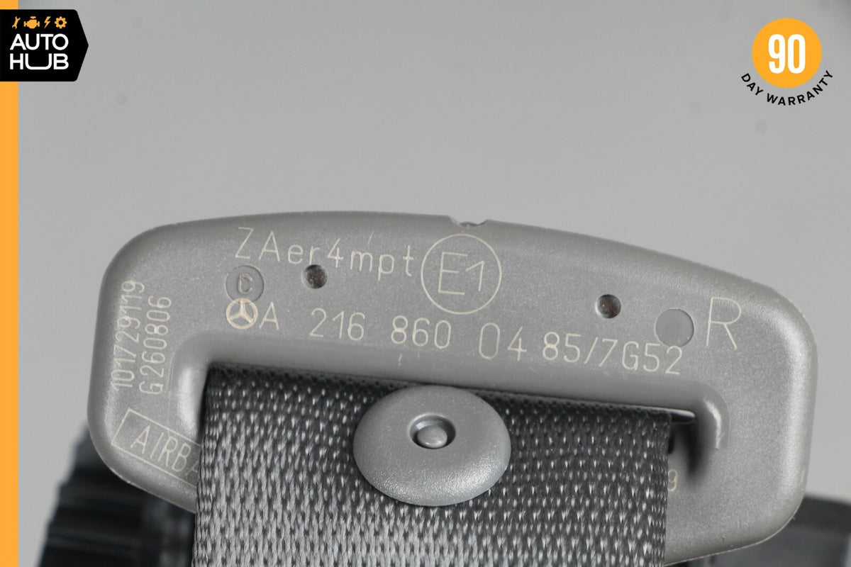 07-10 Mercedes W216 CL550 CL63 AMG Front Right Passenger Seat Belt Grey OEM - photo 11