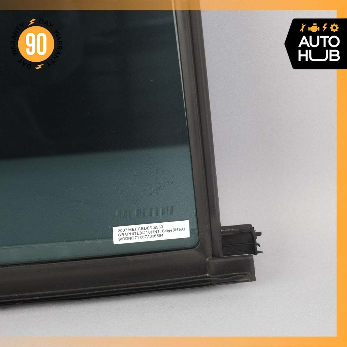 07-13 Mercedes W221 S550 S63 AMG Quarter Window Glass Rear Right Side OEM - photo 3