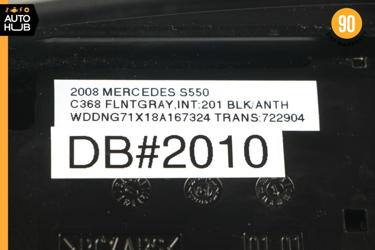 07-09 Mercedes W221 S550 S450 Center Console Dashboard CD Player Cover Black OEM - photo 11