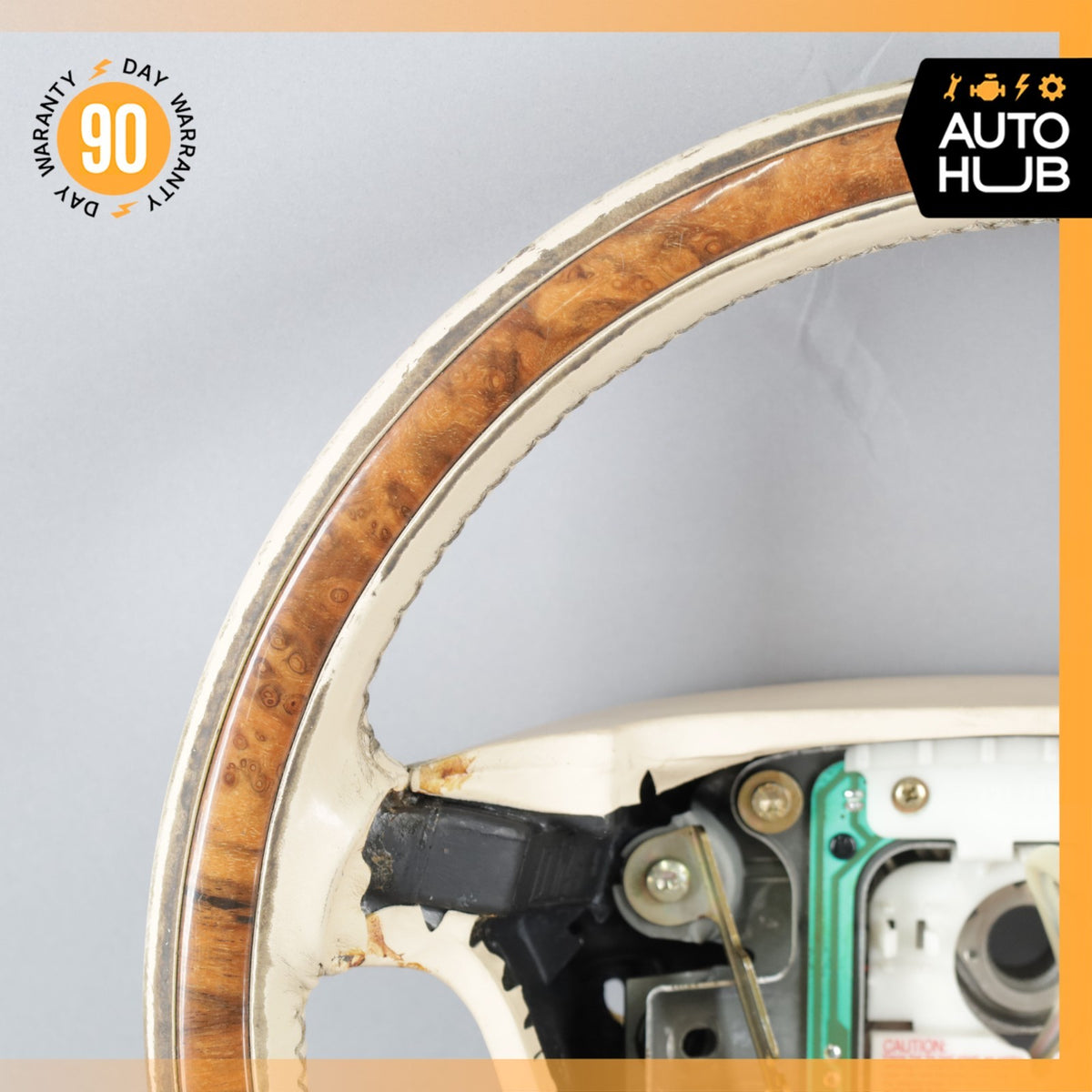 99-02 Rolls Royce Silver Seraph Steering Wheel Beige Wood PH32688PA OEM - photo 3