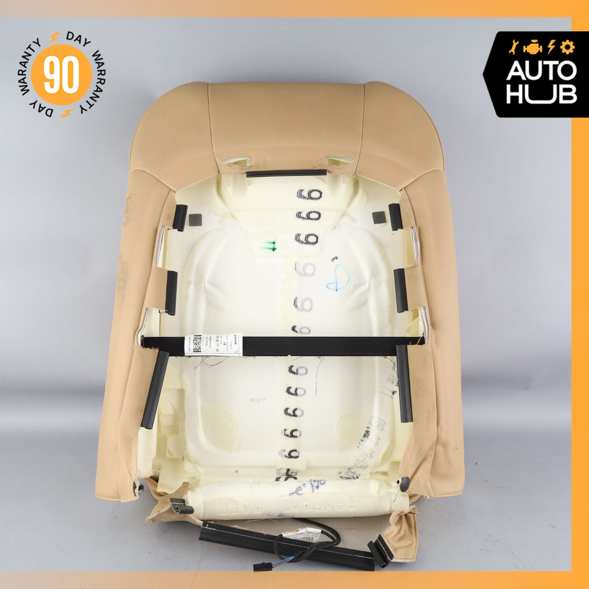 11-18 Porsche Cayenne 958 Front Right Side Seat Upper Cushion Beige OEM - photo 7