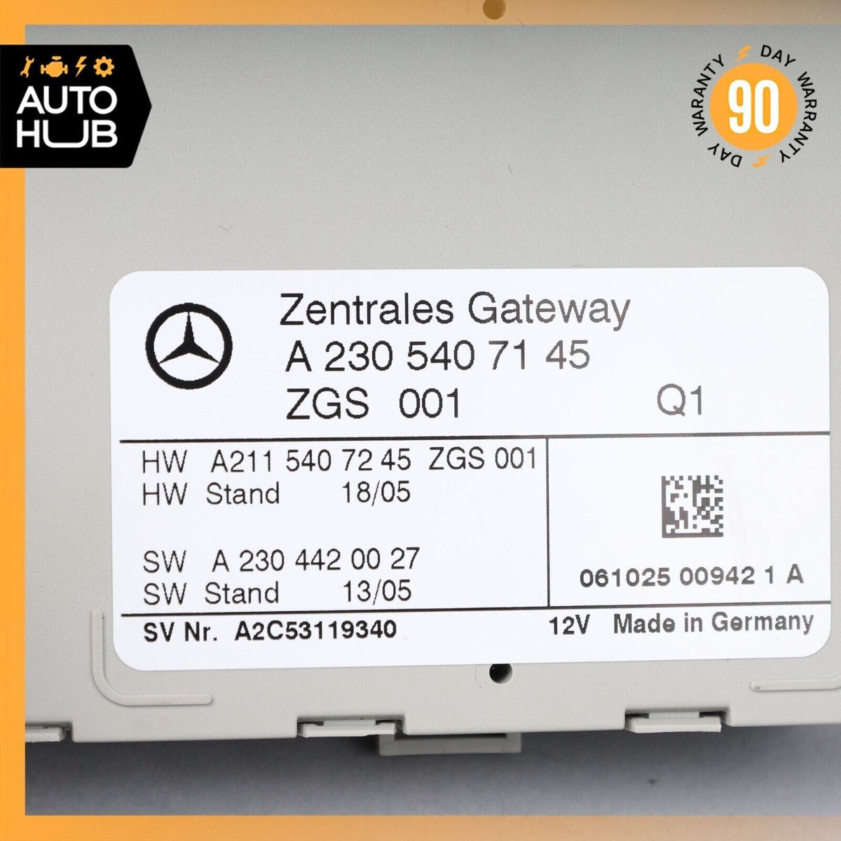 03-11 Mercedes R230 SL550 E320 Central Gateway Control Module 2305407145 OEM - photo 6