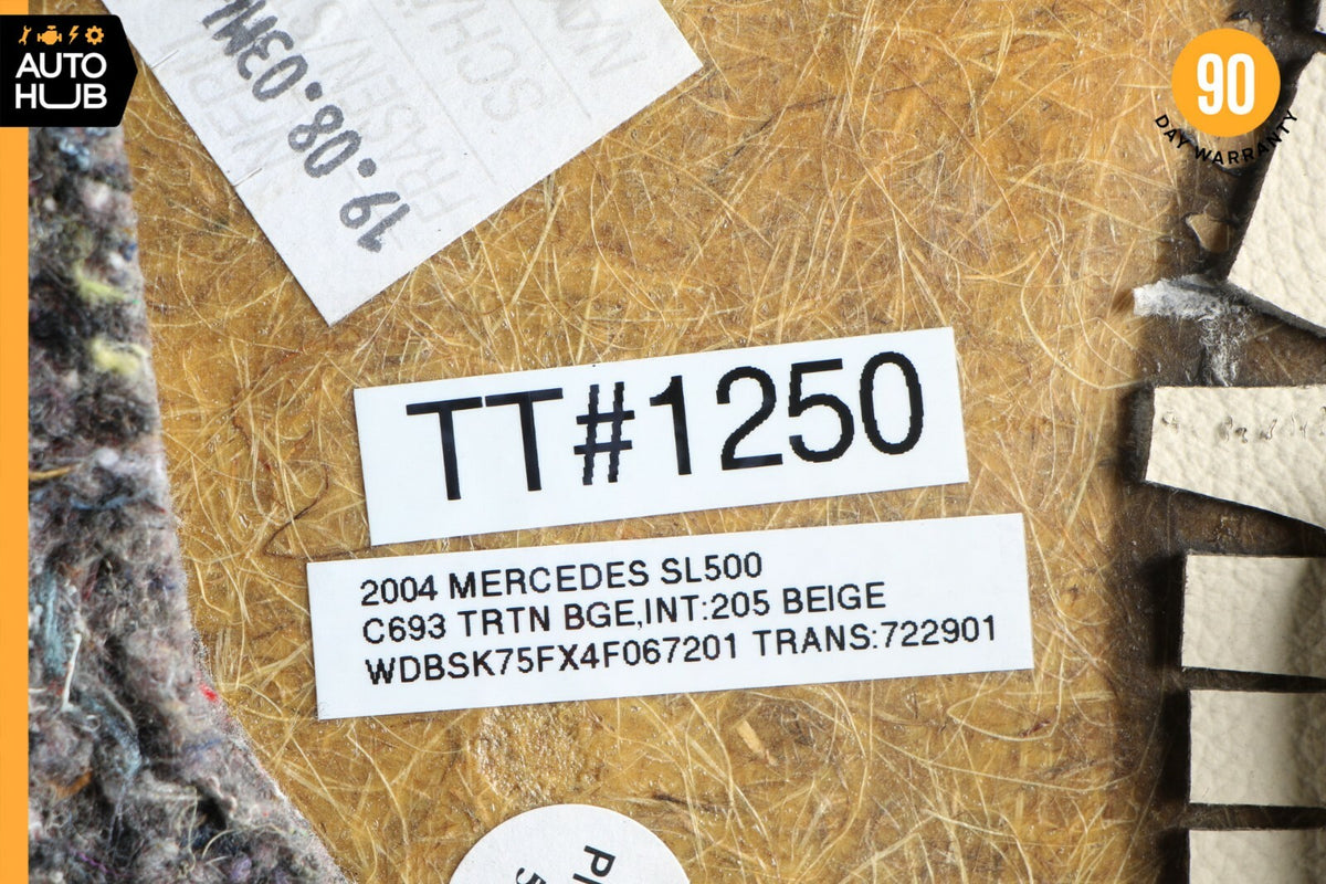 03-06 Mercedes R230 SL500 SL55 AMG Rear Left Side Interior Trim Panel Beige OEM - photo 11