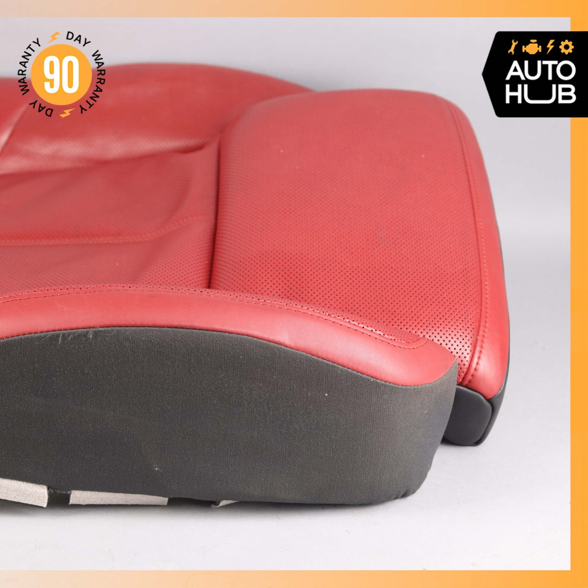 15-18 Porsche Macan 95B Front Left Lower Bottom Seat Cushion Leather Red OEM - photo 11