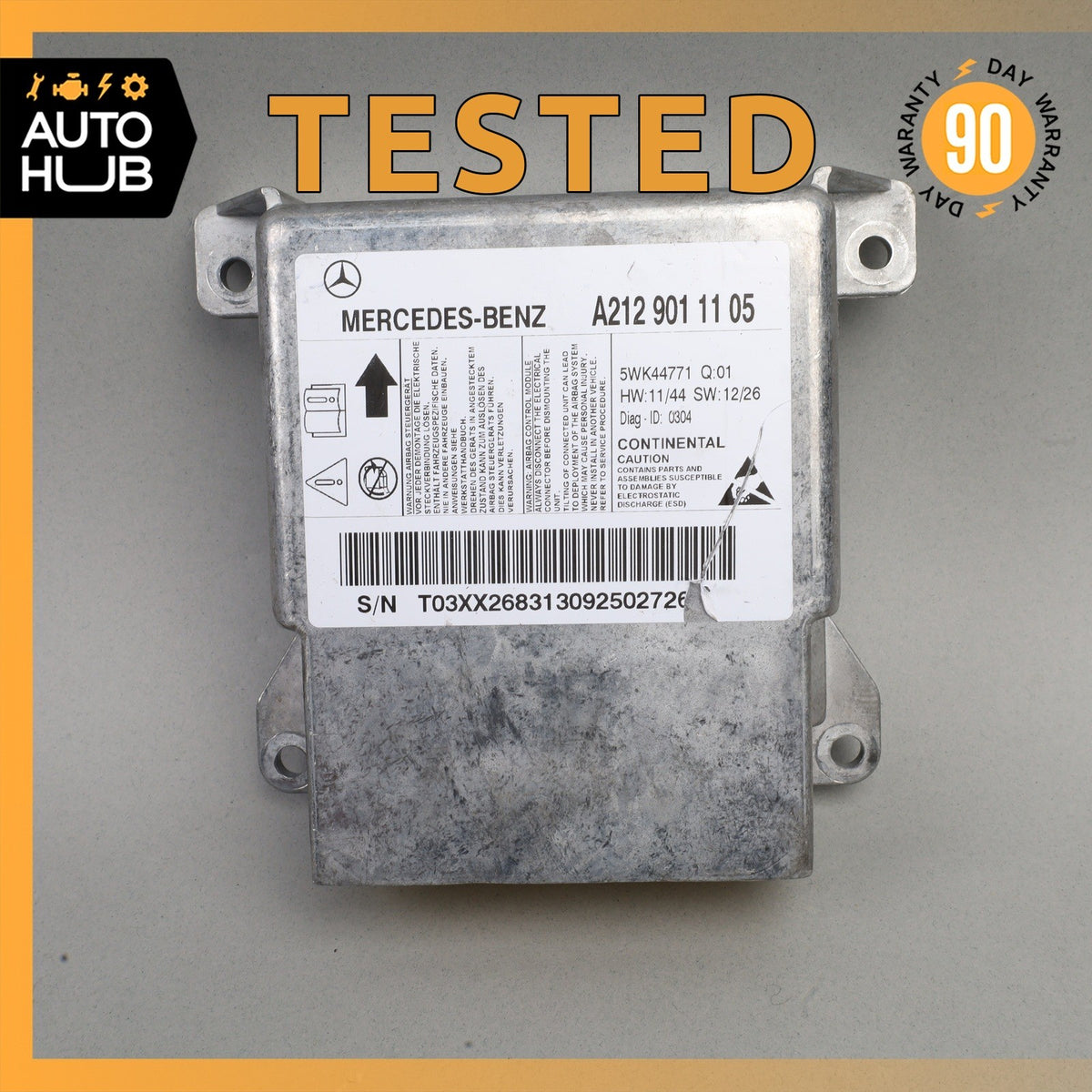 14-16 Mercedes W212 E250 Airbag Air Bag Sensor SRS Control Module OEM - photo 1