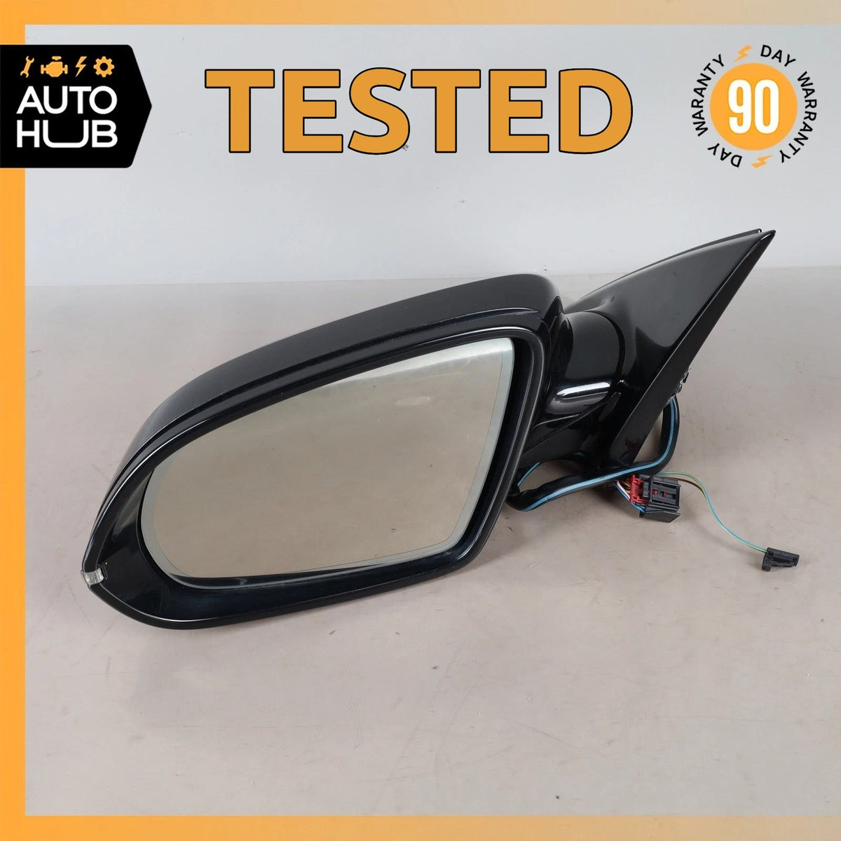 11-18 Audi D4 A8 S8 Front Left Side Rear View Mirror w/ Blind Spot Black OEM - photo 1