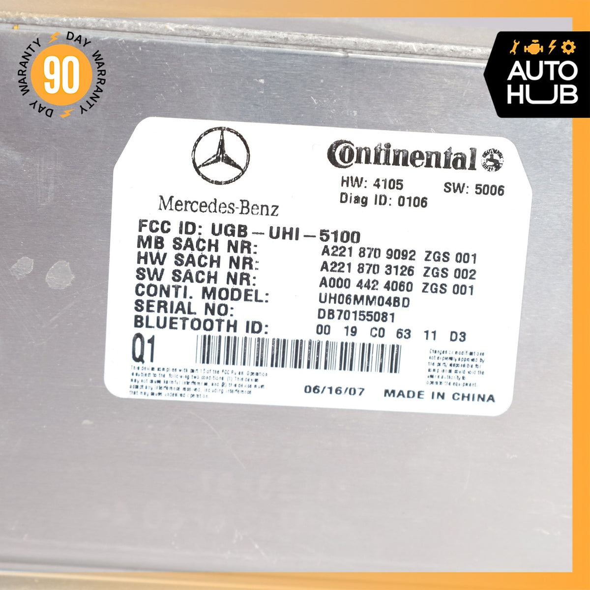 07-10 Mercedes W221 S550 CL550 Bluetooth Communication Module 2218709092 OEM - photo 8