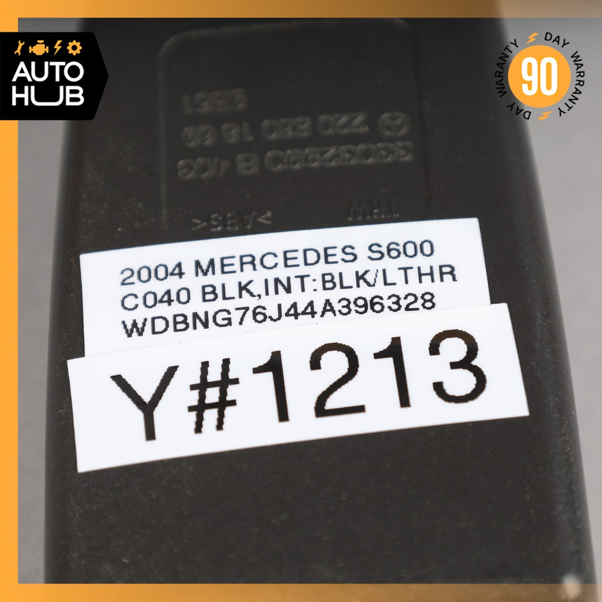 03-06 Mercedes W220 S600 S350 Seat Belt Buckle Seatbelt Front Right Black OEM - photo 11