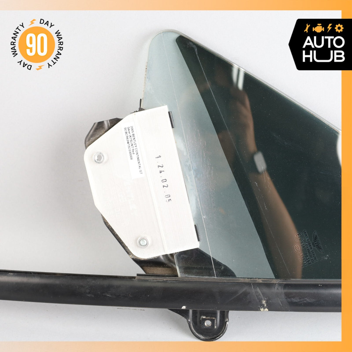 03-10 Bentley Continental GT Front Left Side Door Vent Window Glass OEM 73k - photo 4