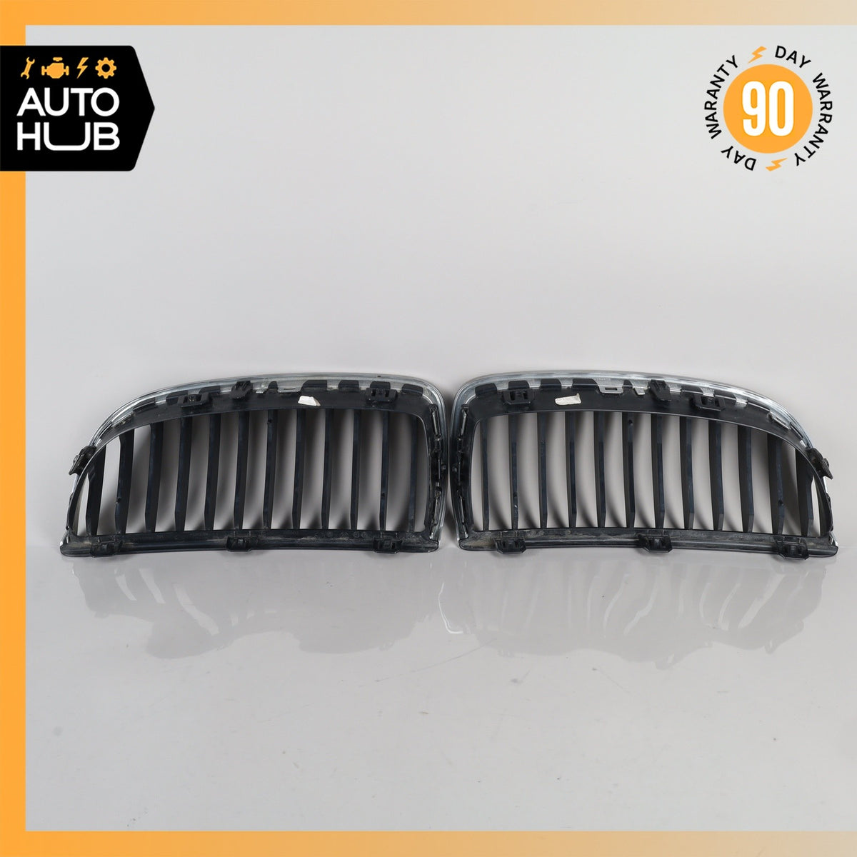BMW E90 328i 335i Front Left Bumper Grille Chrome Set OEM 67k - photo 16