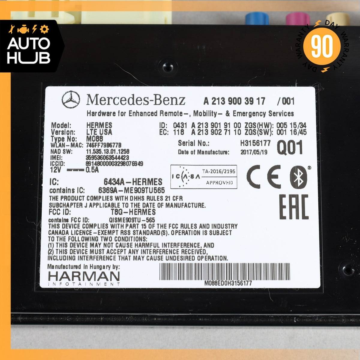 Mercedes W238 E400 GLC300 Bluetooth Telematic Control Module 2139003917 OEM - photo 8