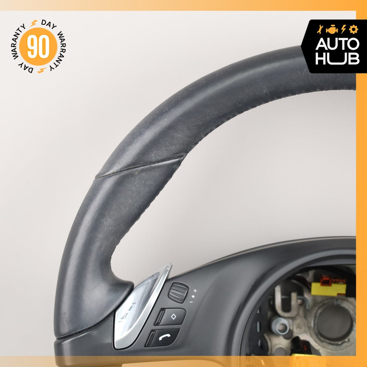11-14 Porsche Cayenne 958 Steering Wheel w/ Paddle Shifters Black OEM - photo 2