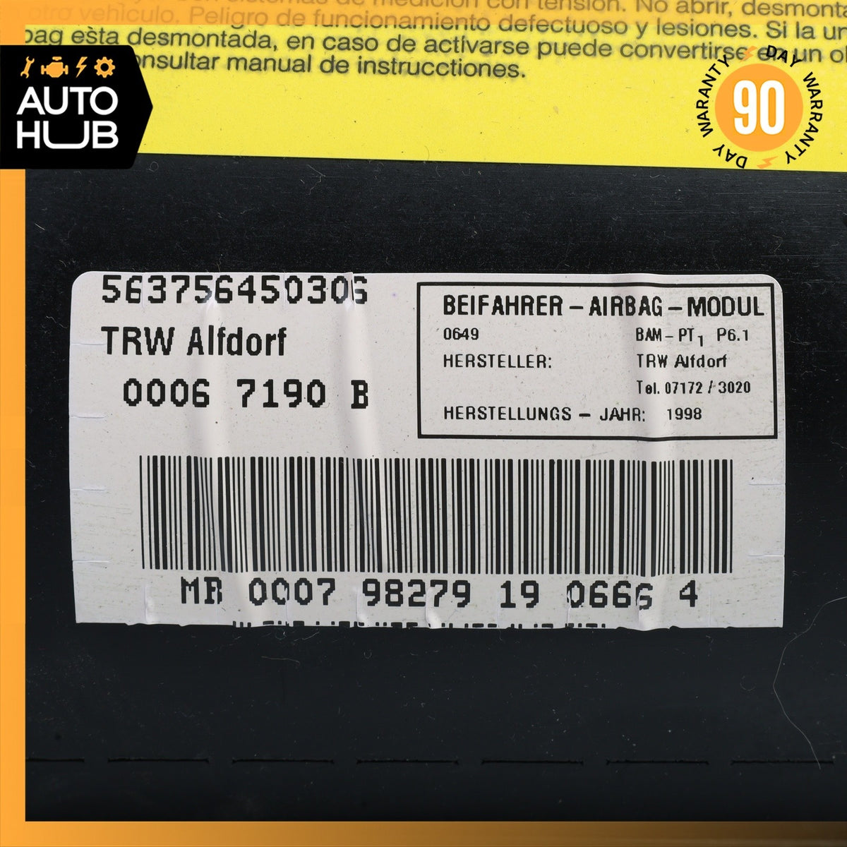 97-04 Mercedes R170 SLK230 SLK320 Dashboard Right Side Airbag Air Bag OEM 53k - photo 4