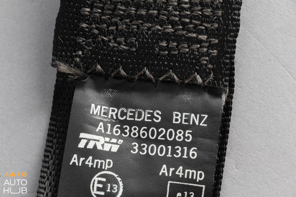 98-05 Mercedes W163 ML320 ML500 ML55 Rear Right Passenger Seat Belt Black OEM - photo 11