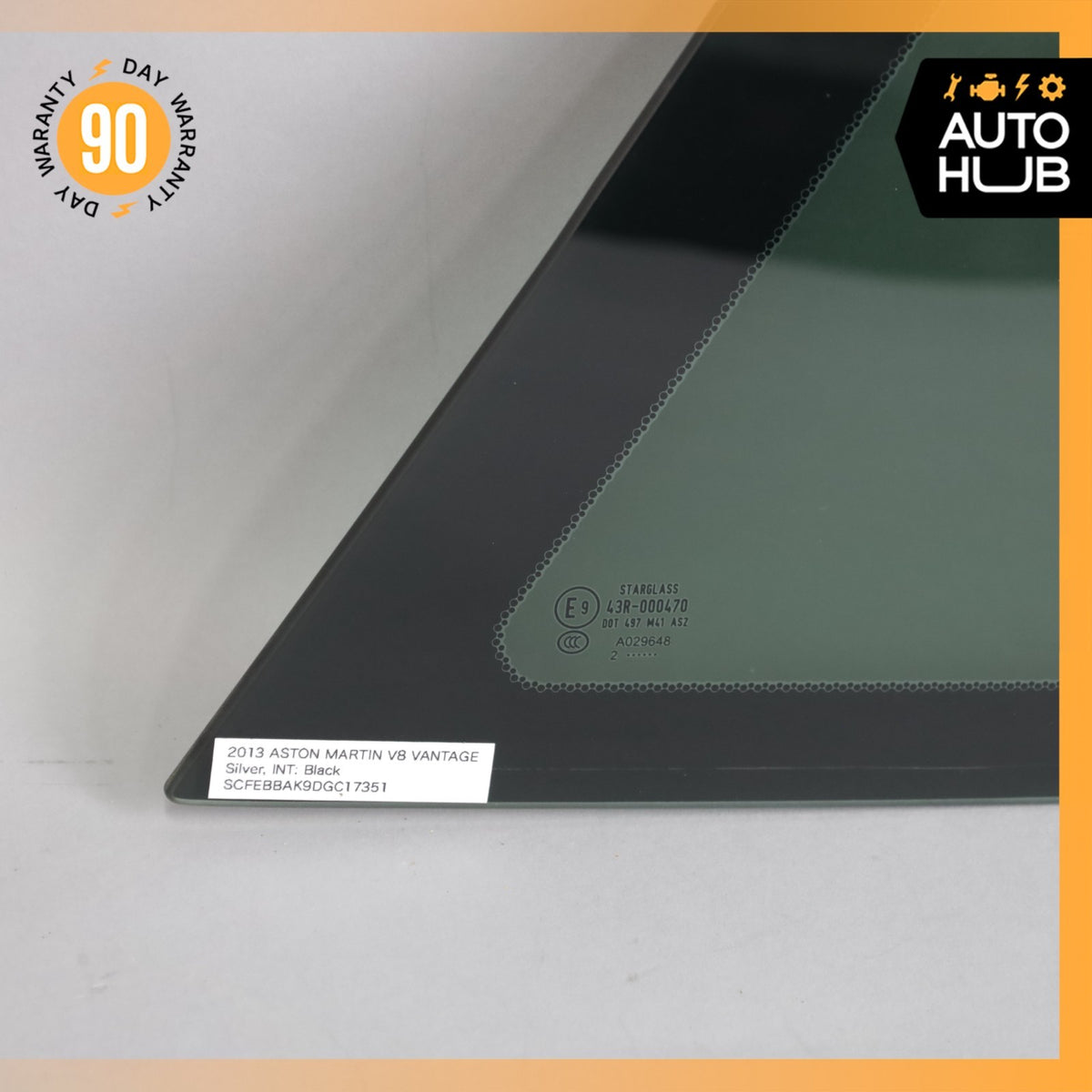 06-17 Aston Martin V8 V12 Vantage Coupe Rear Left Side Quarter Window Glass OEM - photo 3
