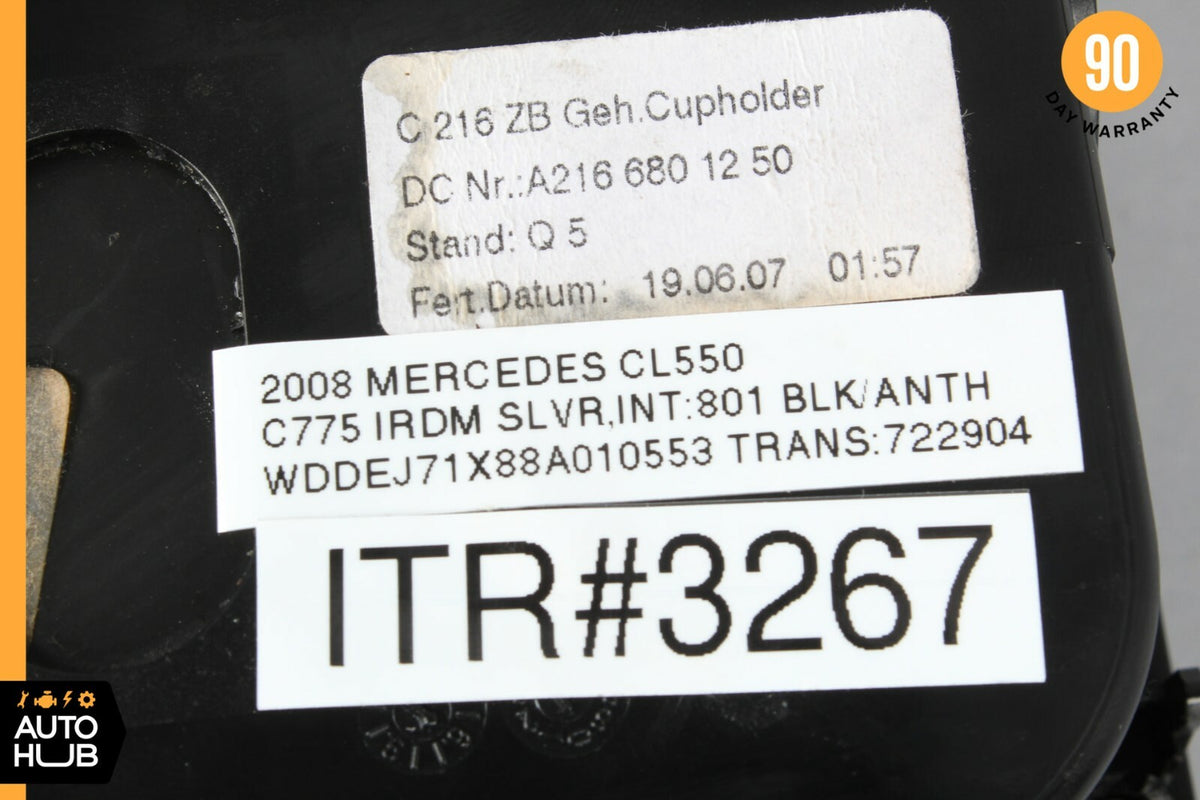 07-13 Mercedes W216 CL550 CL65 AMG Center Console Cup Holder Cover Trim OEM - photo 9
