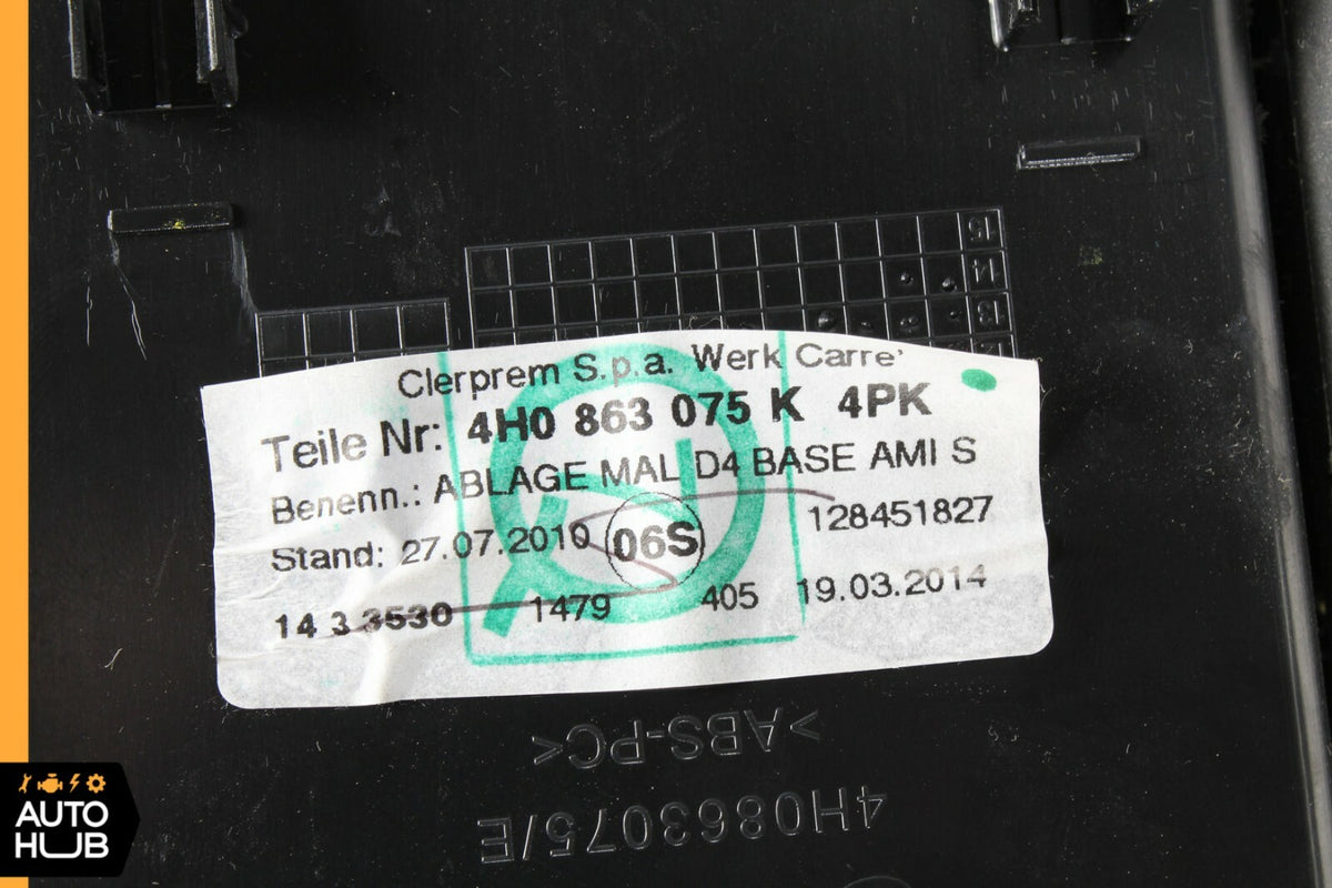 11-17 Audi D4 A8 A8L Center Console Arm Rest Armrest Storage Black OEM - photo 12