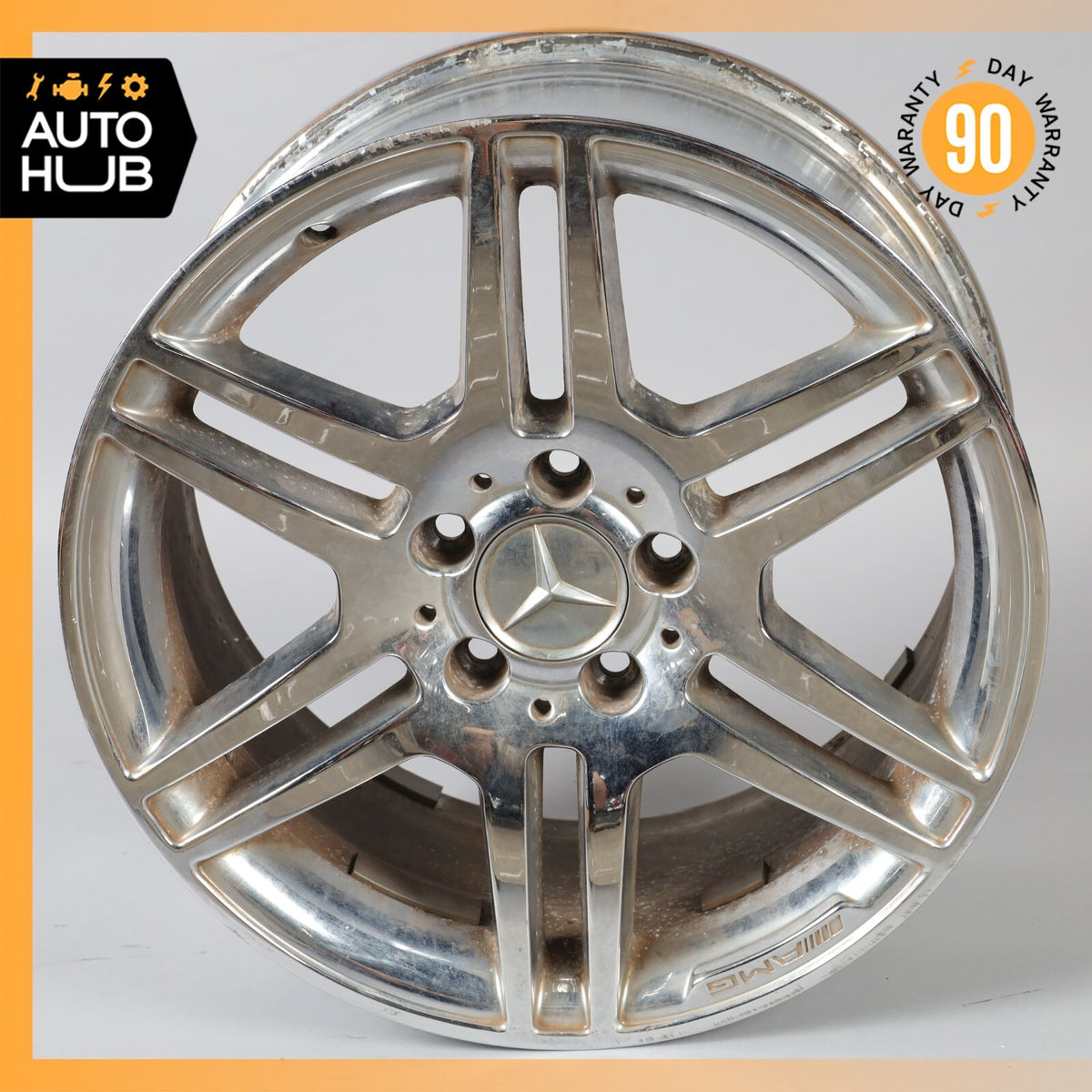 Mercedes W204 C350 C63 AMG 8.5 x R17 17" Rear Wheel Rim Chrome 2044014602 OEM - photo 1