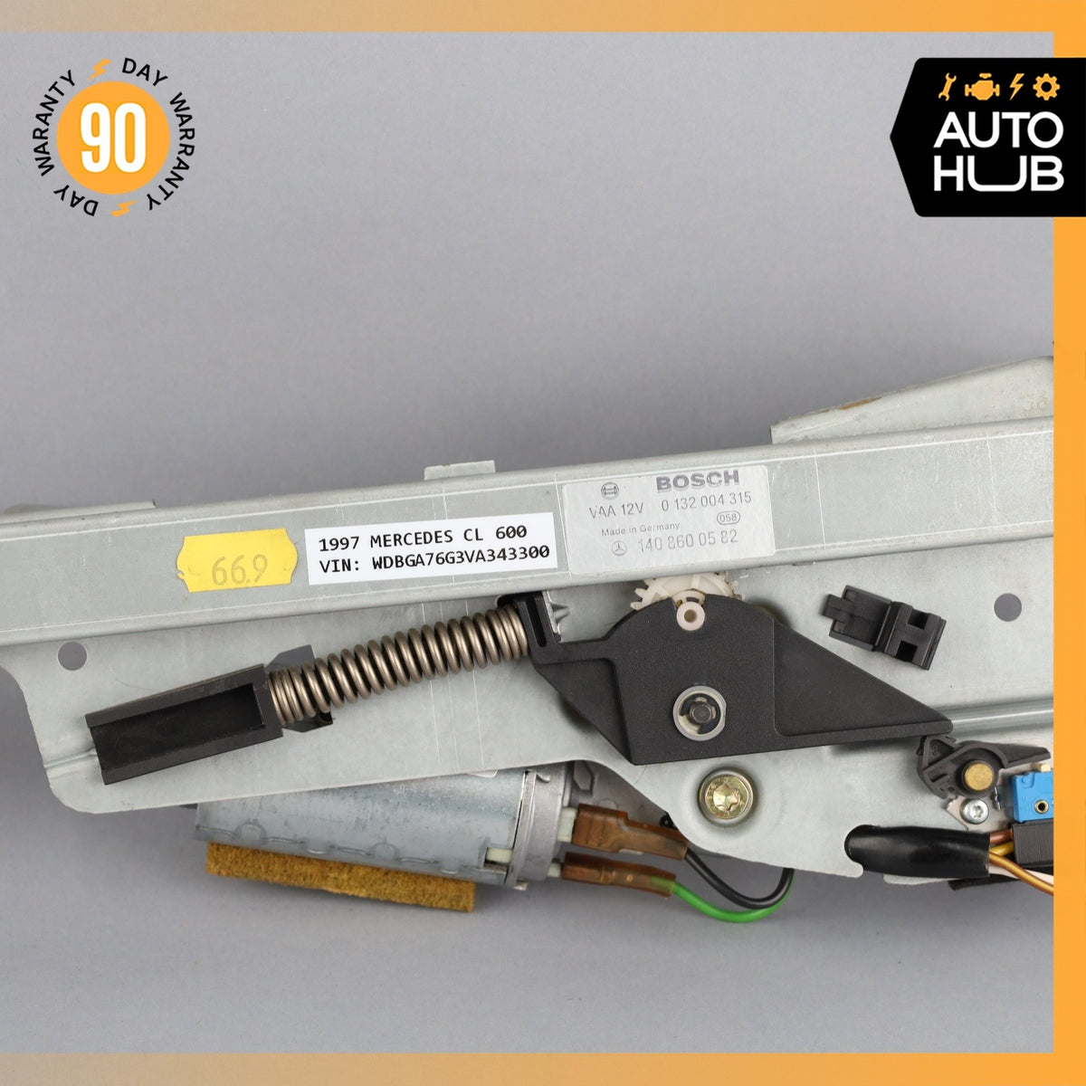 93-99 Mercedes W140 CL600 S500 Left Drive Side Seat Belt Feeder Motor OEM - photo 4