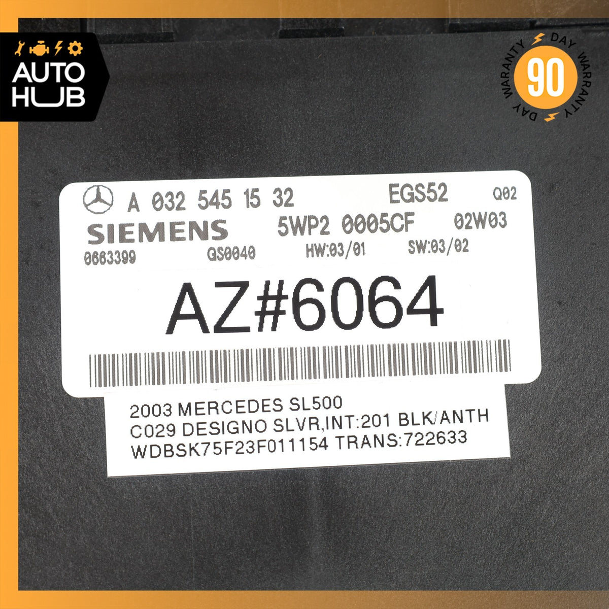 2003 Mercedes R230 SL500 TCU Transmission Control Module 0325451532 OEM 86k - photo 9