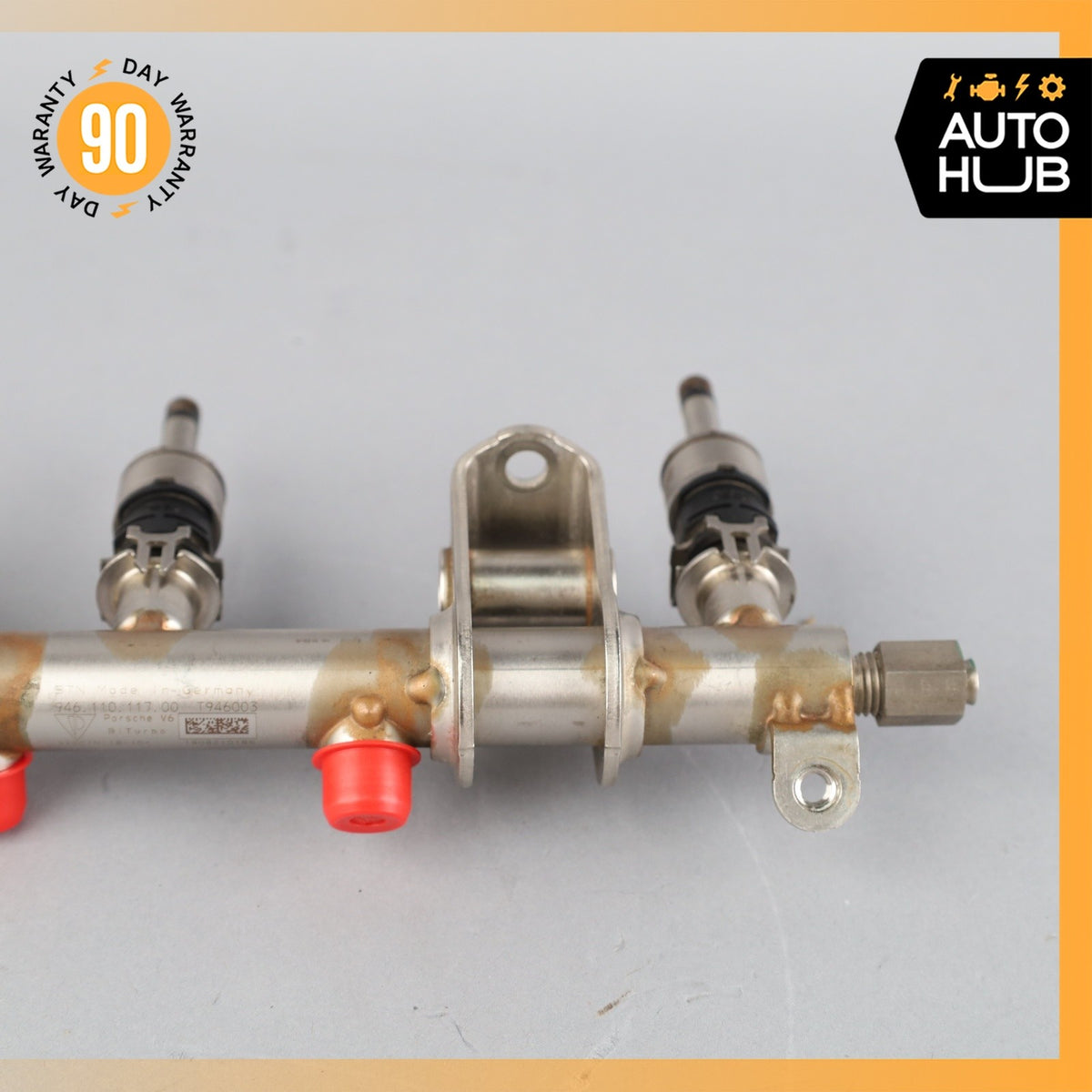 14-18 Porsche Macan Cayenne Fuel Injection Rail Line w/ Injectors Right OEM - photo 9
