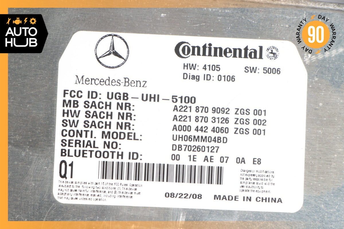 07-10 Mercedes W221 S550 CL550 Bluetooth Communication Module 2218709092 OEM - photo 9
