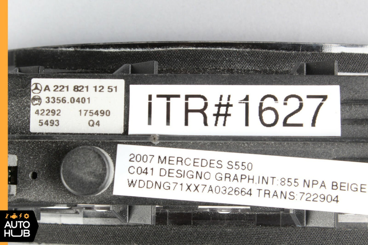 07-13 Mercedes W216 CL550 S550 Dashboard Dash Control Switch Panel 2218211251 - photo 6