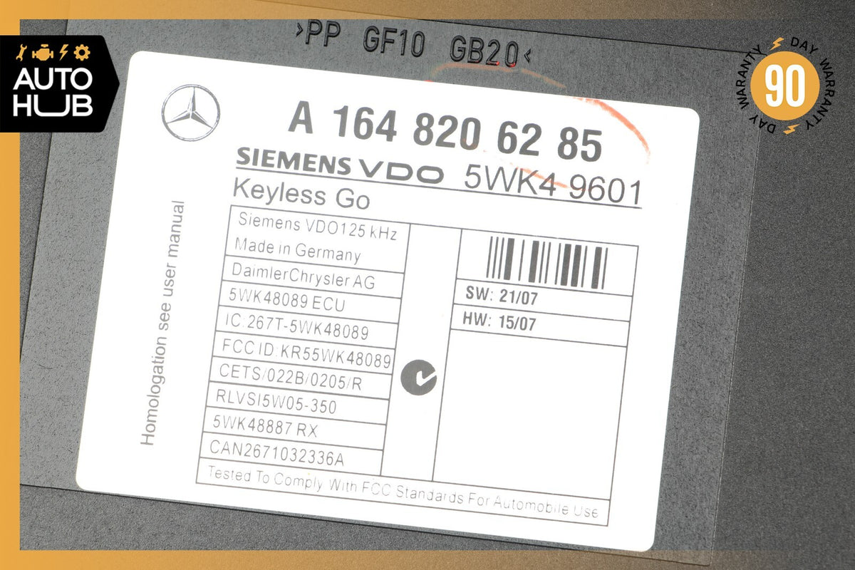 06-12 Mercedes X164 GL550 ML63 ML350 Keyless Go Control Module 1648206285 OEM - photo 8