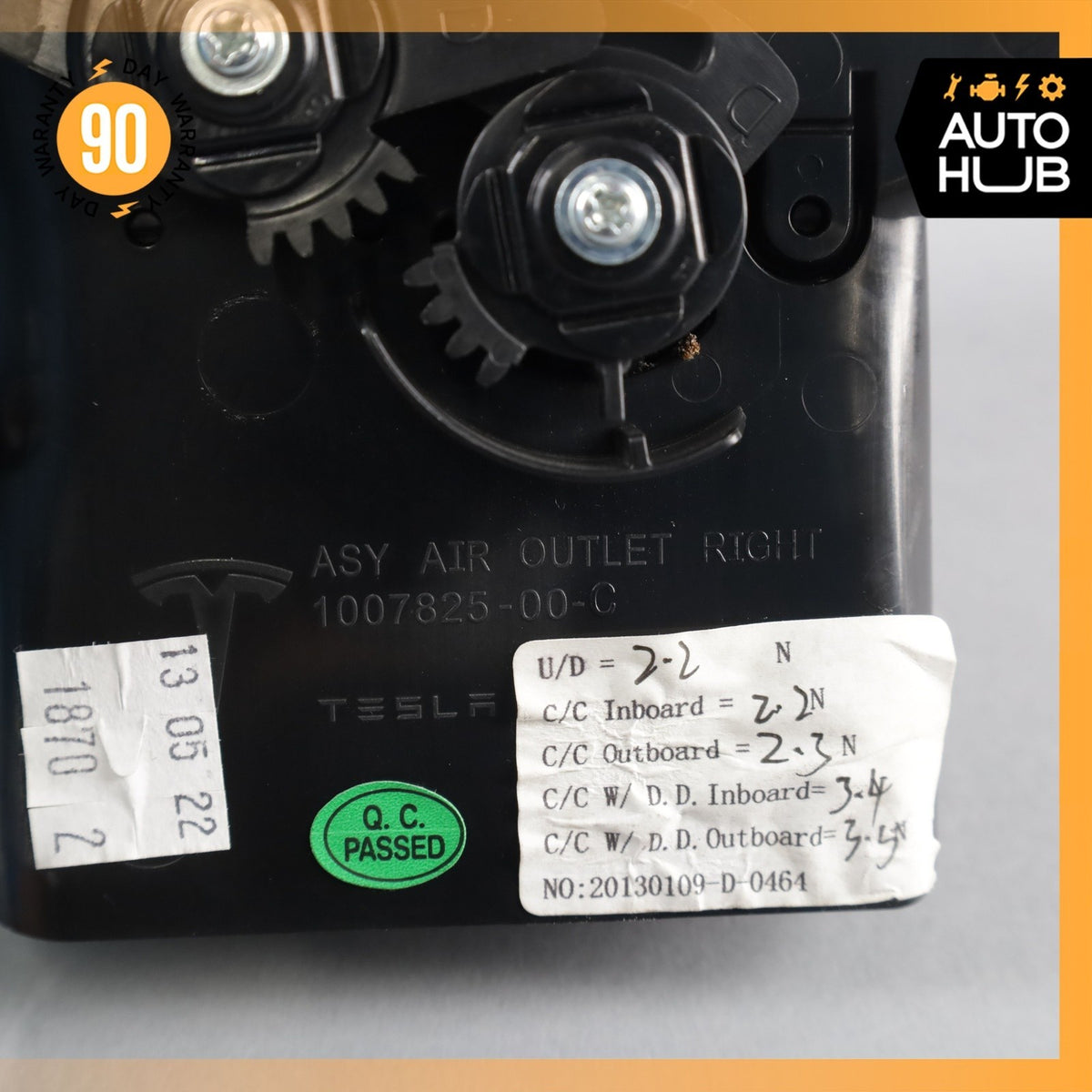 12-20 Tesla Model S Dash AC A/C Air Vent Grill Right Side 100782500C OEM - photo 10