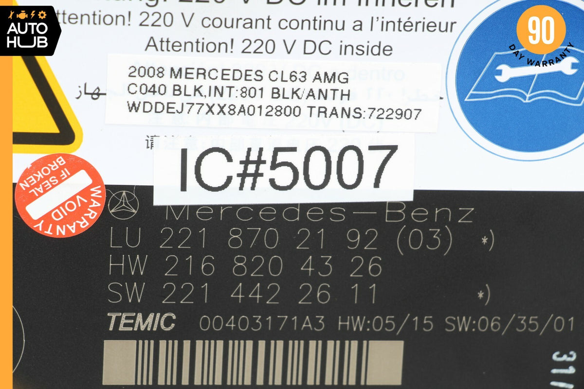 07-10 Mercedes W221 CL63 AMG Front Left or Right Seat Contour Control Module - photo 9