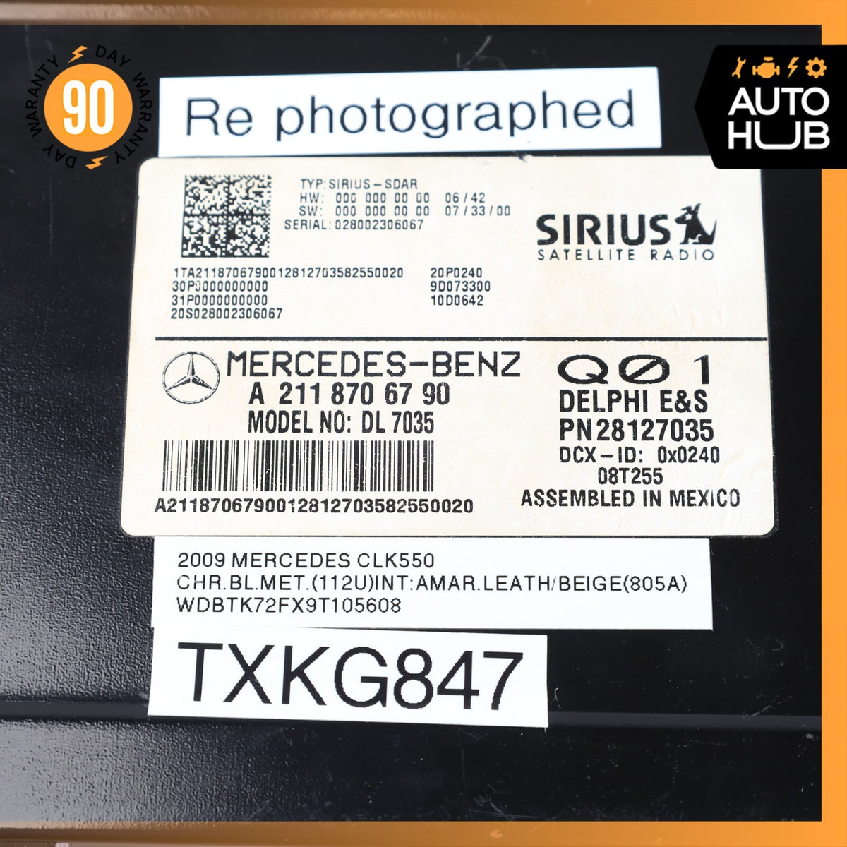 03-09 Mercedes W209 CLK550 SL500 Sirius Satellite Radio Receiver 2118706790 OEM - photo 10