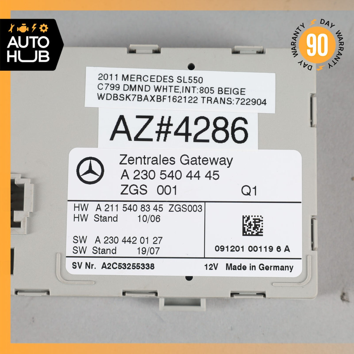 07-12 Mercedes R230 SL550 Central Gateway Control Module 2305404445 OEM - photo 8