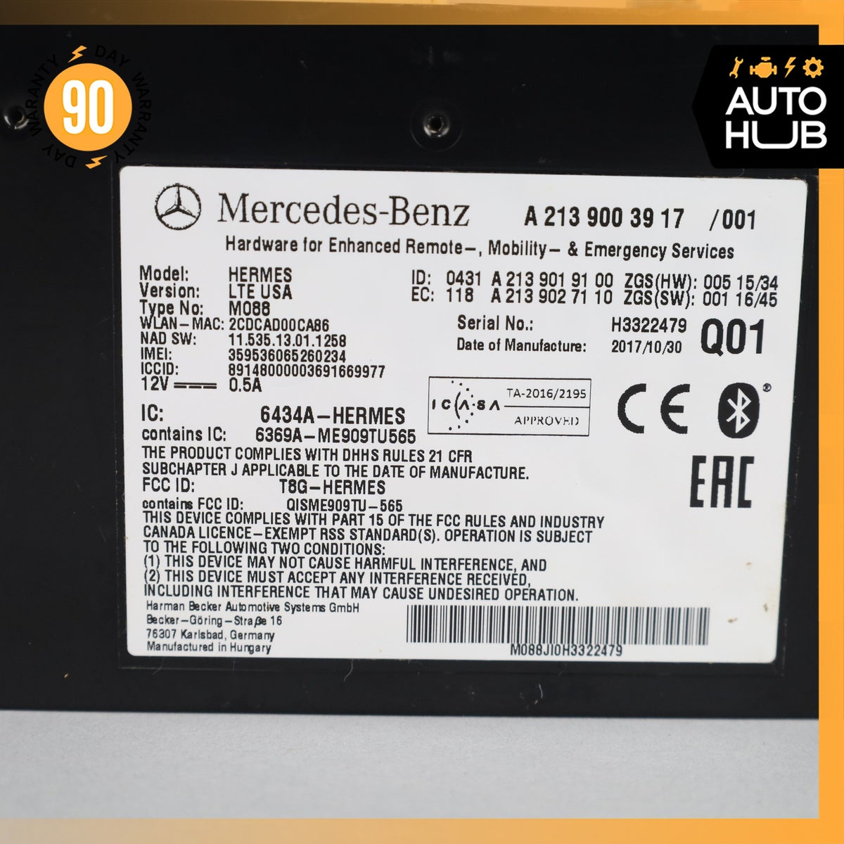 Mercedes W205 C63 AMG Telematic Communication Control Module OEM - photo 10