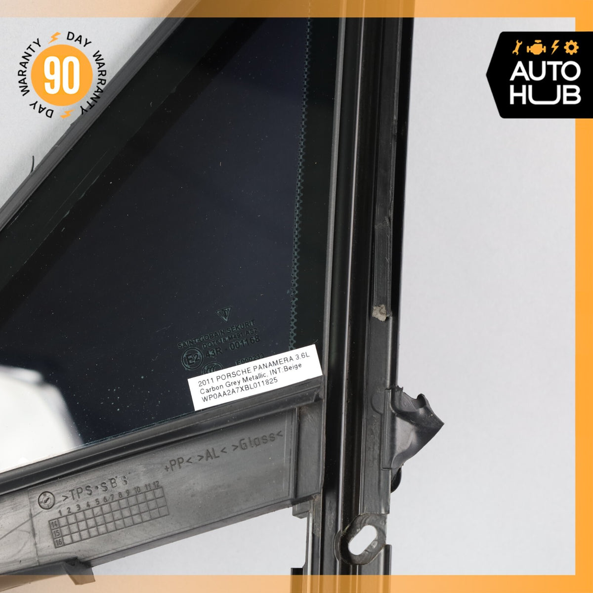 10-16 Porsche Panamera 970 Turbo GTS Front Left Side Door Vent Window Glass OEM - photo 4