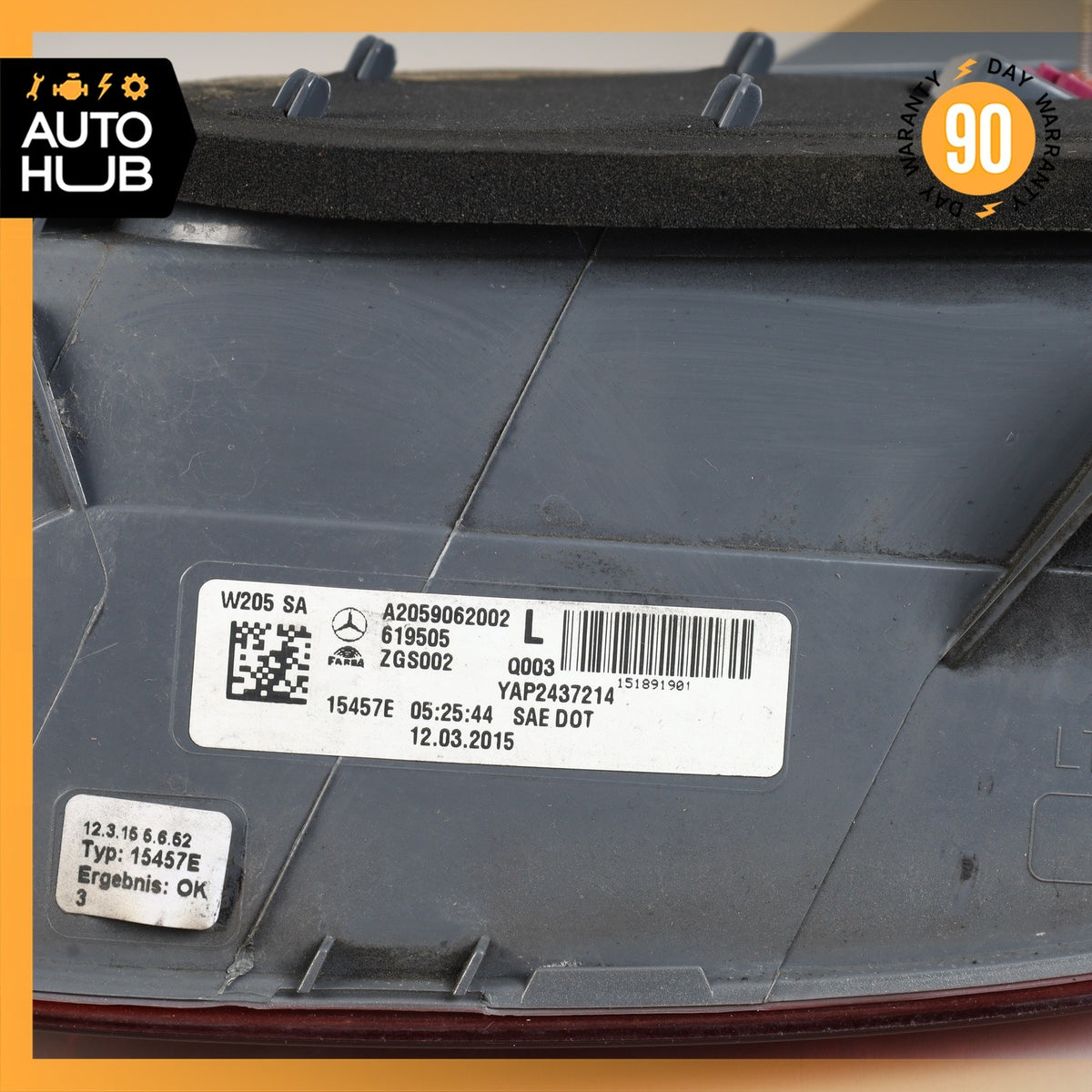 15-18 Mercedes W205 C300 C43 AMG Sedan LED Tail Light Lamp Rear Left Side OEM - photo 17