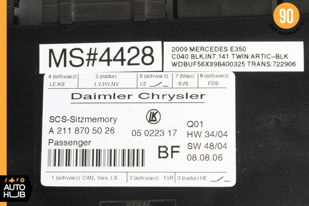 03-11 Mercedes W211 CLS500 E500 Under Seat Control Module Front Right Side OEM - photo 8