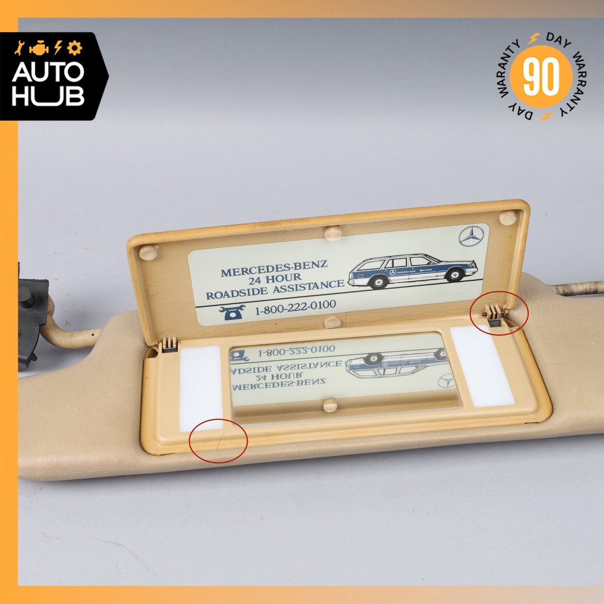 90-02 Mercedes R129 SL500 300SL Left Driver Side Sun Visor Sunvisor Beige OEM - photo 5
