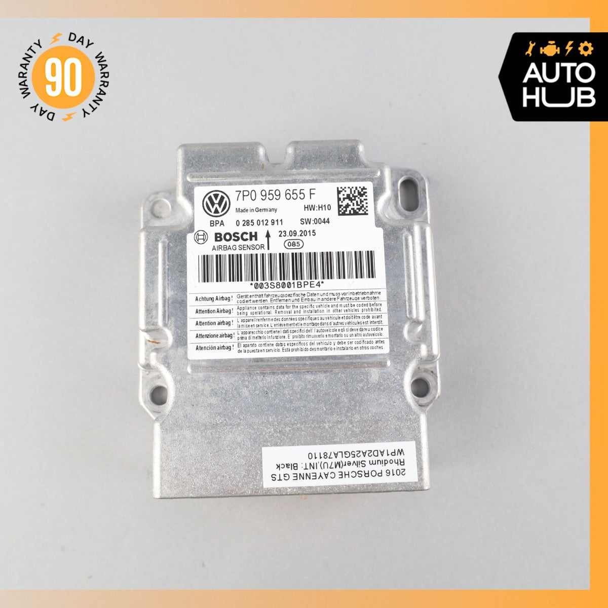 15-18 Porsche Cayenne 958 GTS Airbag Air Bag Sensor SRS Control Module OEM - photo 7