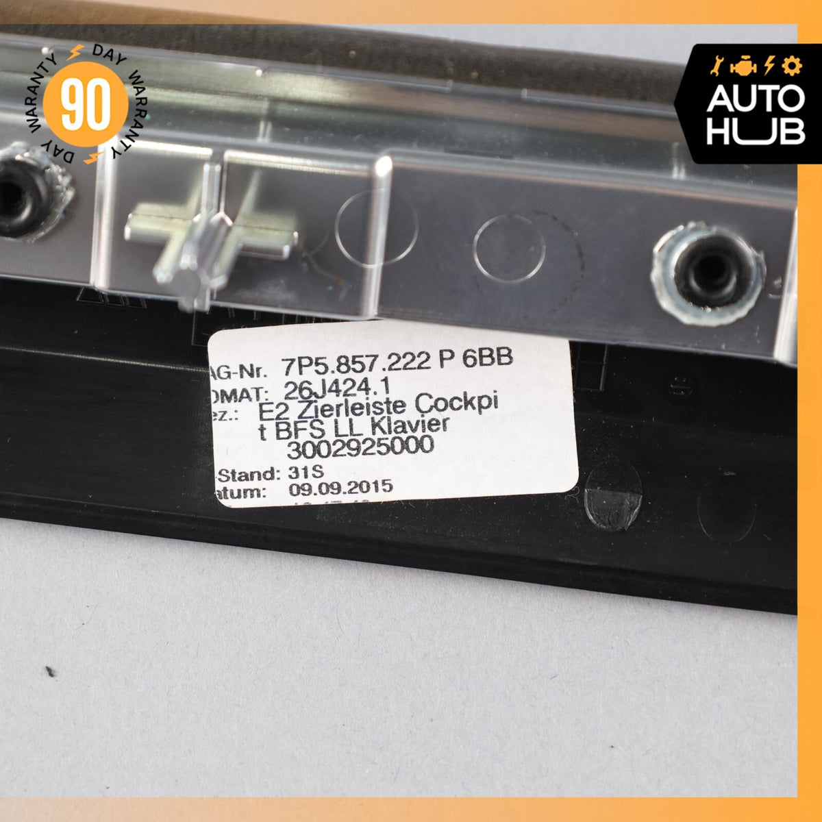 11-18 Porsche Cayenne 958 Hybrid S Right Side Dashboard Panel Trim Black OEM - photo 11