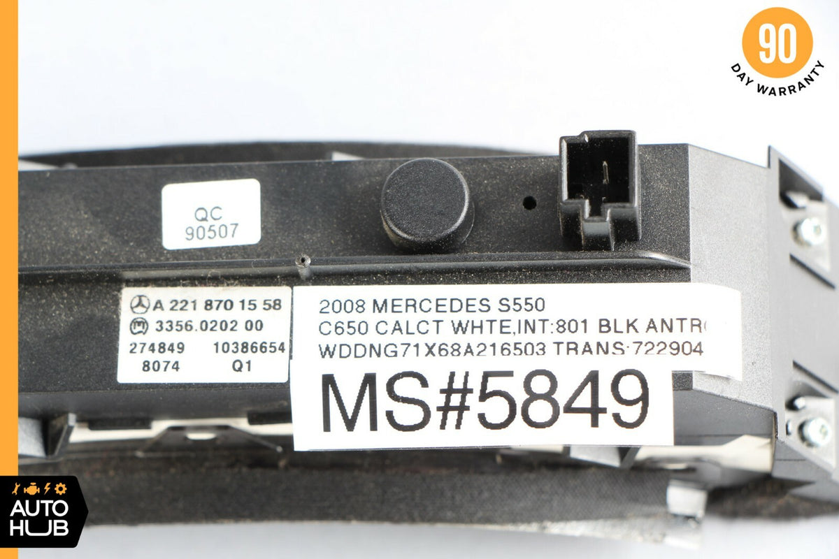 07-14 Mercedes W216 CL550 S550 Dashboard Dash Control Switch Panel 2218701558 - photo 8