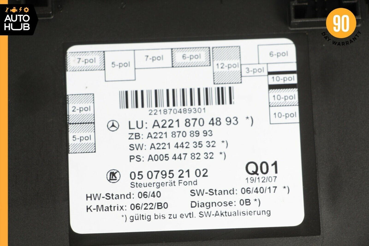 07-13 Mercedes W221 S550 S400 Rear Right or Left Side Door Control Module OEM - photo 11