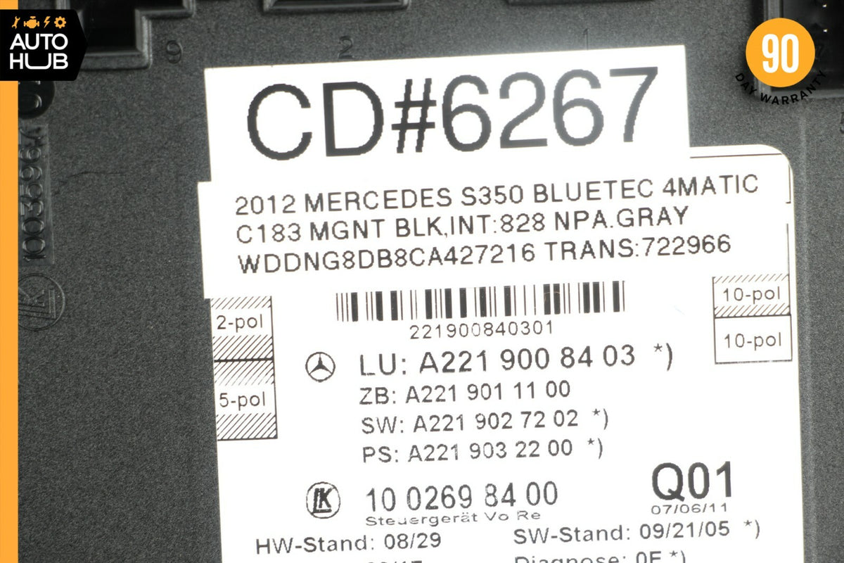 10-13 Mercedes W221 S350 S63 Front Right Door Control Module 2219008403 OEM - photo 7