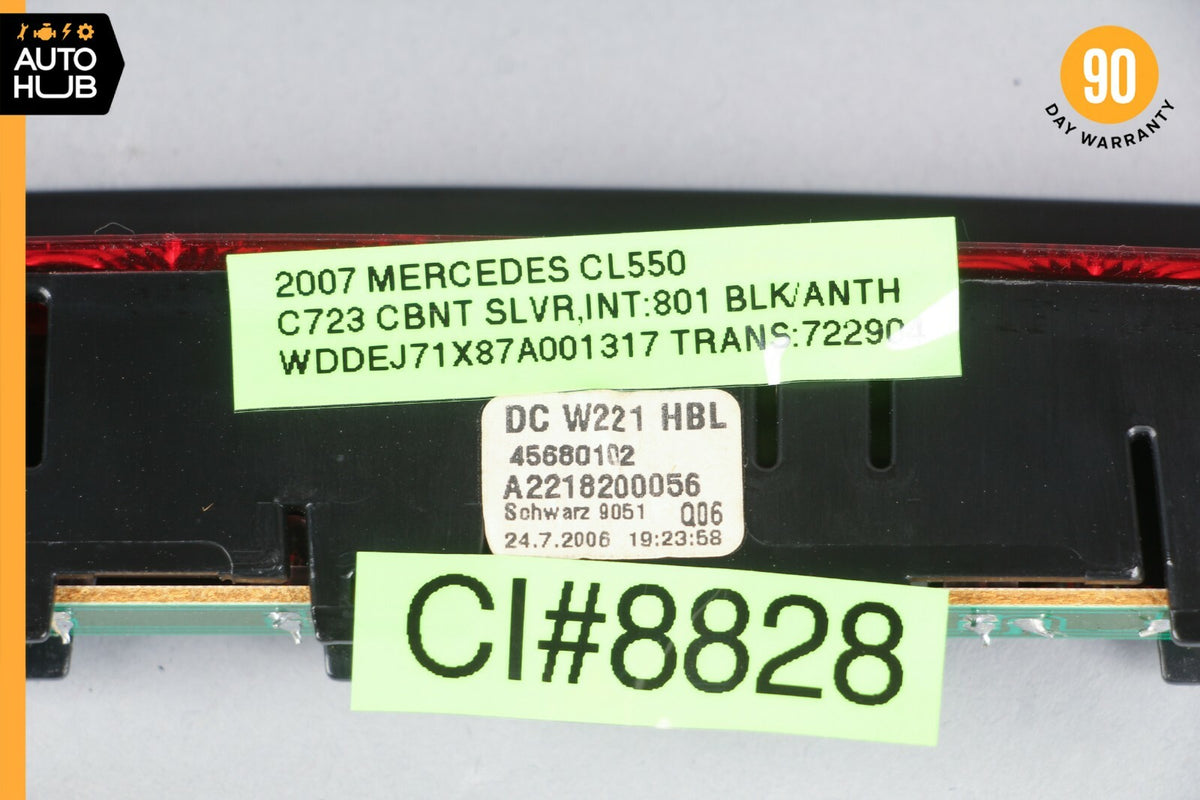 07-14 Mercedes W216 CL550 CL63 AMG Rear 3RD Third Brake Stop Light Black OEM - photo 11