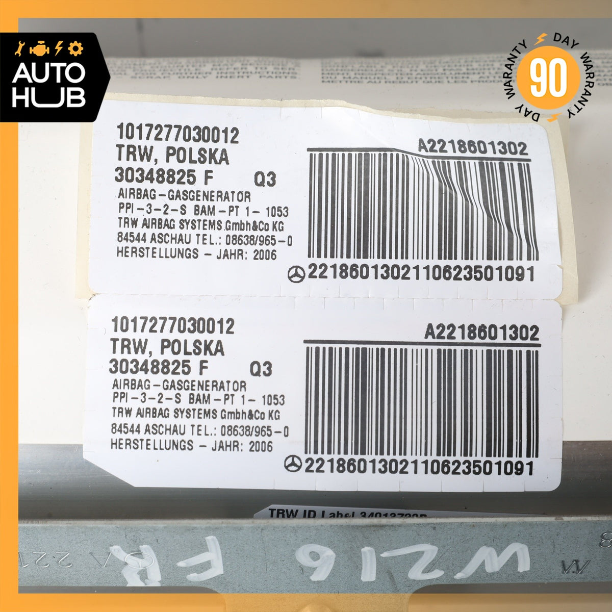 07-14 Mercedes W216 CL550 S600 Dashboard Right Passenger Side Airbag Air Bag OEM - photo 9
