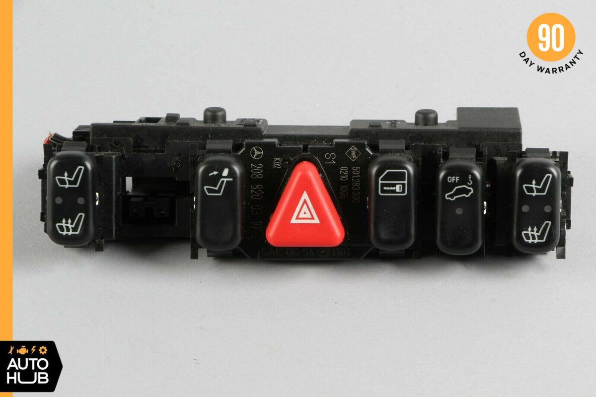 98-02 Mercedes W208 CLK320 E430 Hazard Door Lock Switch Control Panel OEM - photo 1