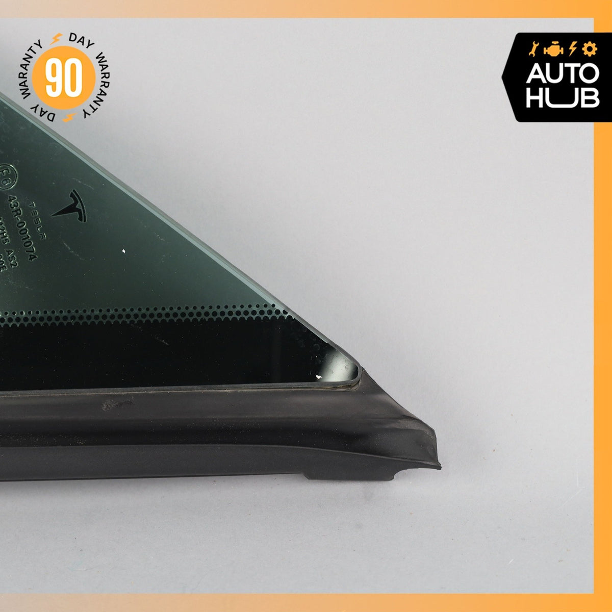 12-15 Tesla Model S Front Left Driver Door Corner Window Glass OEM 63k - photo 3