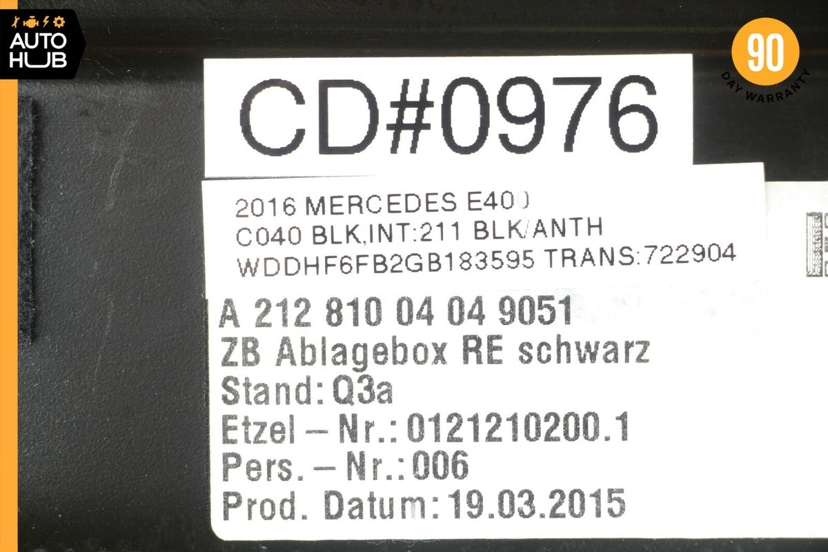 10-16 Mercedes W212 E400 CLS550 Right Side Under Seat Compartment Black OEM 39k - photo 12