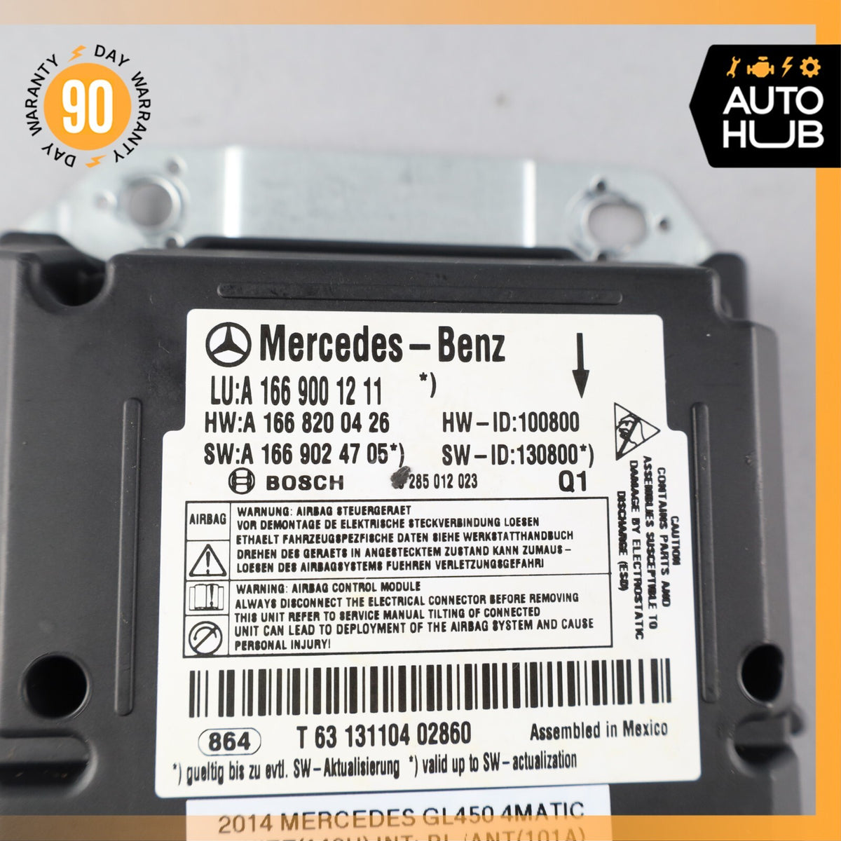 2012 Mercedes X166 GL450 Safety Bag Sensor SRS Control Module 1669002003 OEM - photo 8